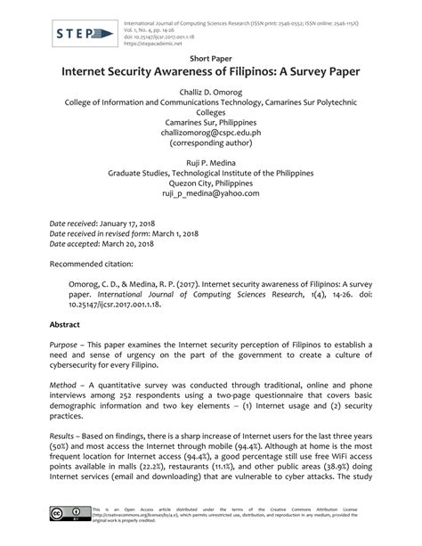 security awareness for kababayans|Internet Security Awareness of Filipinos – DOAJ.
